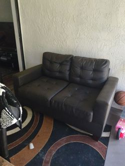Small leather 2 seat sofa