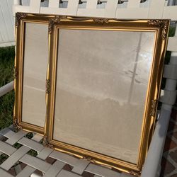 Vintage Gold Ornate Frames w/Glass & Backing 