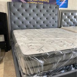 New Queen Bed! Mattress Included! 