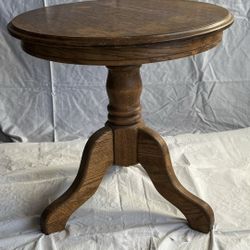 Round Solid Wood End Table