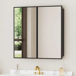 Rectangular Aluminum Medicine Cabinet With Mirror