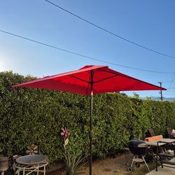 6.5" ft square market umbrella patio color: red base not included