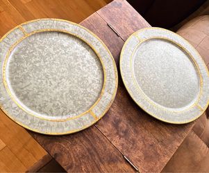 Hearth & Hand Magnolia Galvanized Metal Plates Set of 2. Read description 1st