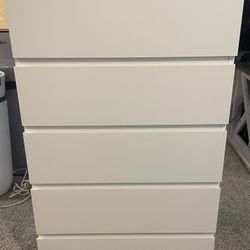 5-Drawer White Dresser