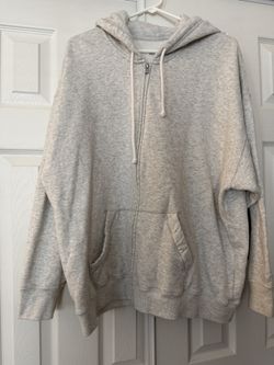 WOMENS XL HOLLISTER FULL ZIP SWEATSHIRT HOODIE GREY