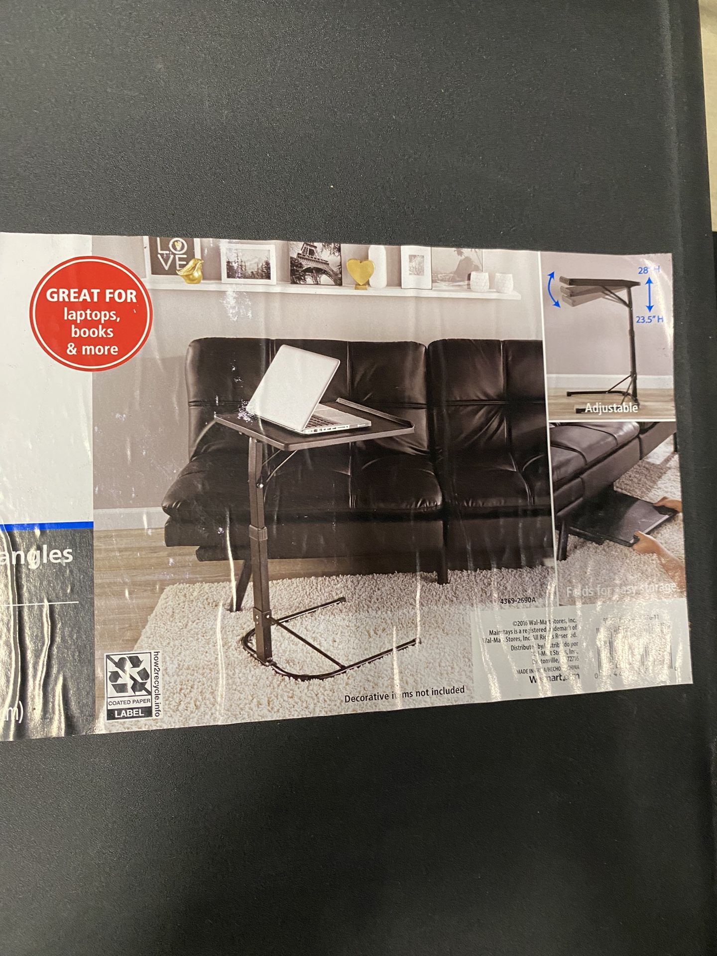 TWO small black plastic tables