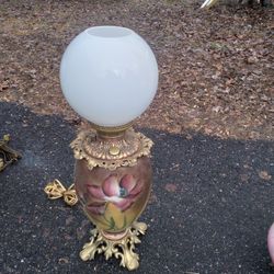 Gwtw Antique Kerosene Lamp Electrified Victorian