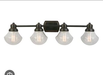 2 NEW * 4-Light Wall Mount Vanity Light & ASD 4" LED Stairwell Fixture