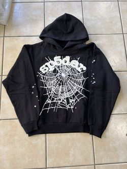 BLACK & WHITE SP5DER HOODIE SIZE SMALL