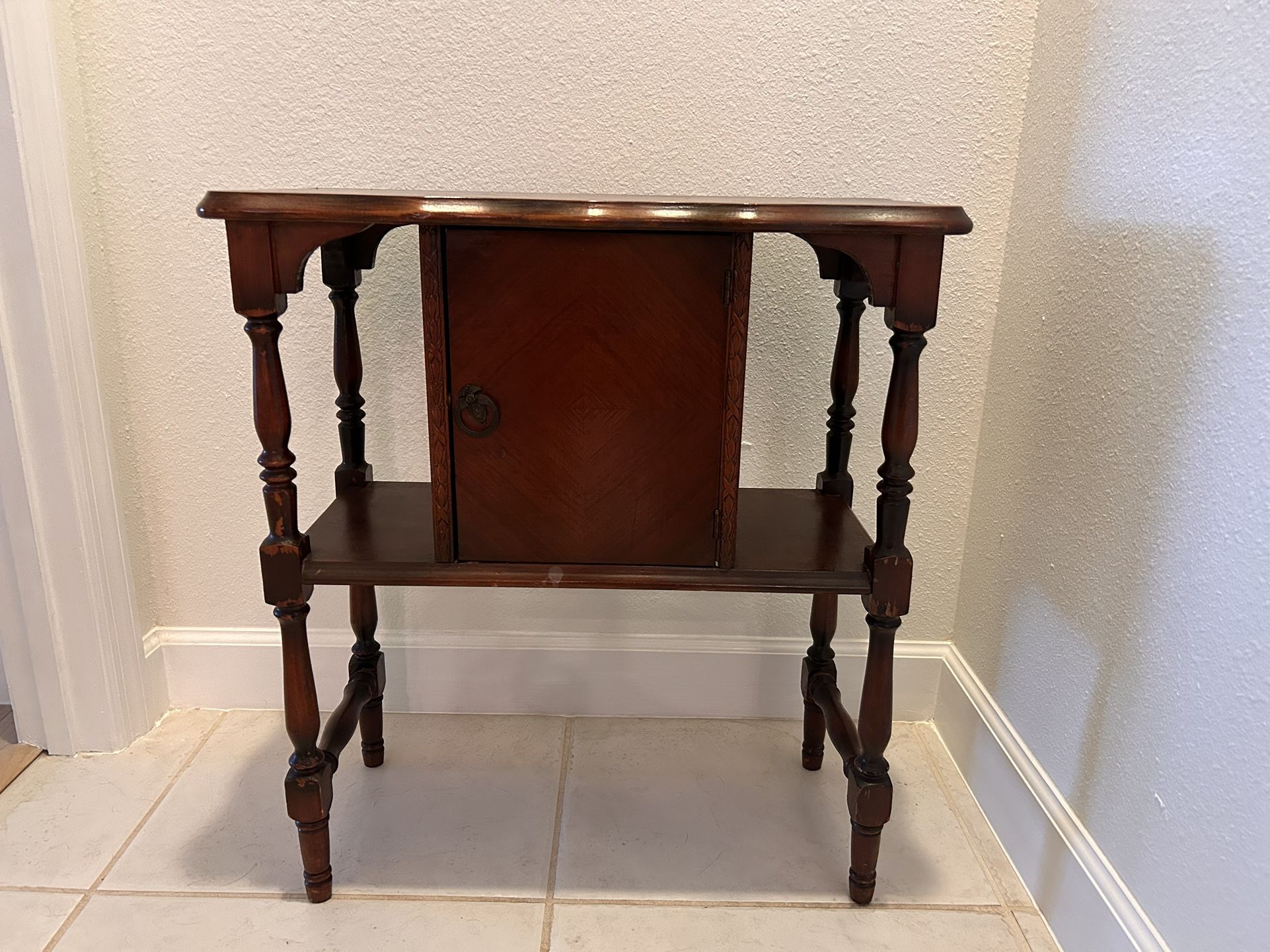 Antique Humidor Side Table