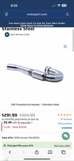 Power bomb Fmf Header XR400/Trx400