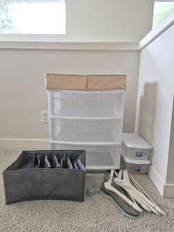 Sterilite plastic storage dresser, organizer and hanger