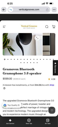 Gramovox Vintage Gramophone Bluetooth Speaker