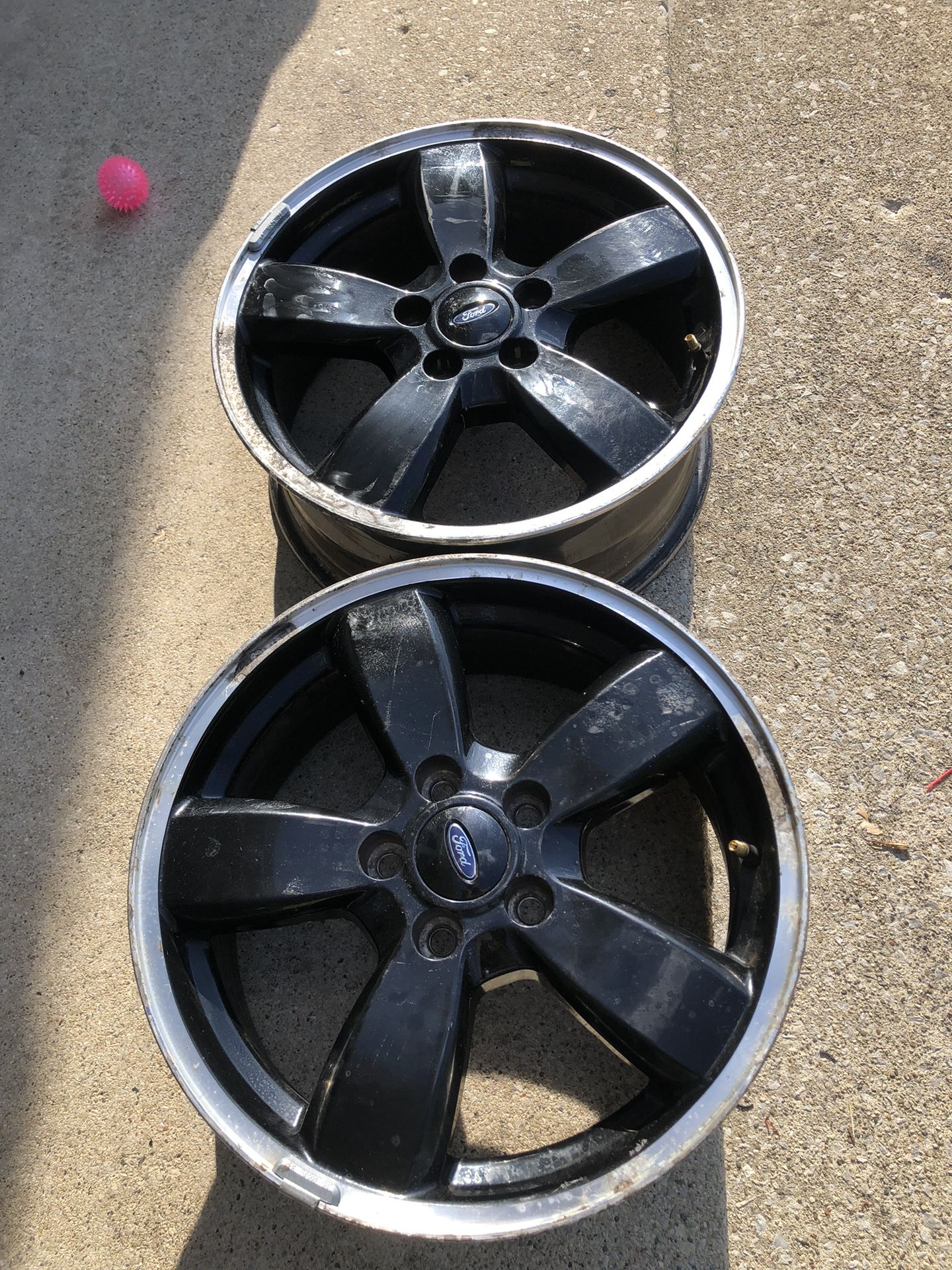 2 Ford 17” Black  Rims With 4.5” Lugs Nut Span