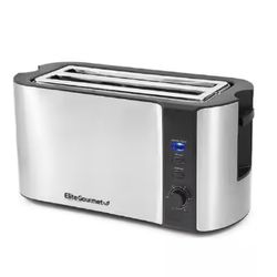 Elite Platinum Stainless Steel 4-Slice Long Slot Toaster Silver