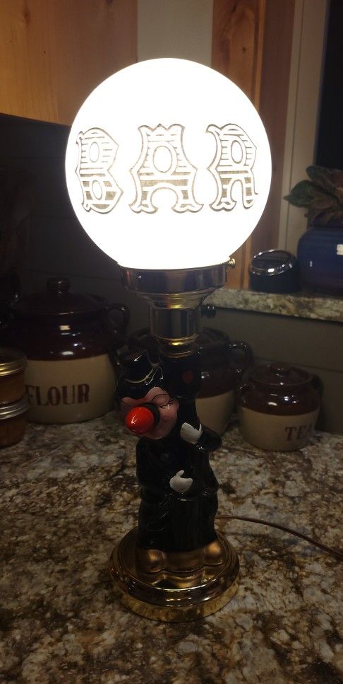 Vintage Clown Bar Lamp Clown Bar Light Man Cave Light Clown Lamp
