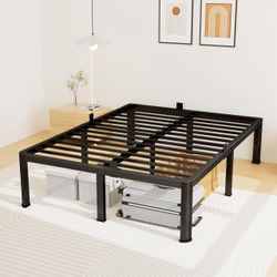 12 Inch Full Bed Frame, Metal Platform Bed Frame with Round Corner Legs, 3500 lbs Heavy Duty Steel