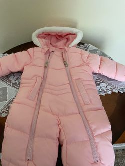 Pink Baby Puffer Snowsuit with Hood