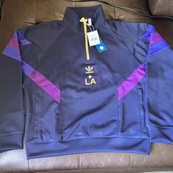 Adidas LA Galaxy OG Half Zip Crew Sweatshirt 