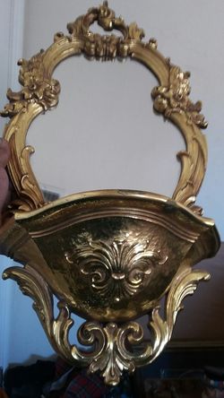 Vintage Dart Ind. Syroco Wall Mirror w/ledge