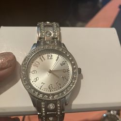 Silver Watch with Diamonds