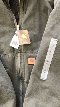 Carhartt Mens XL Tall hoodie green workwear jacket