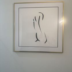 Framed & Matted Abstract Feminine Print 