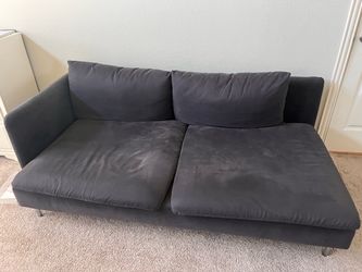 Dark Gray Fabric Two-Seat Sofa