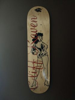 Cliff Raven Skateboard Deck *flash art/pinup girl”