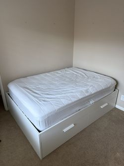 Excellent Condition Full Sized Bed Frame With Drawers And Mattress