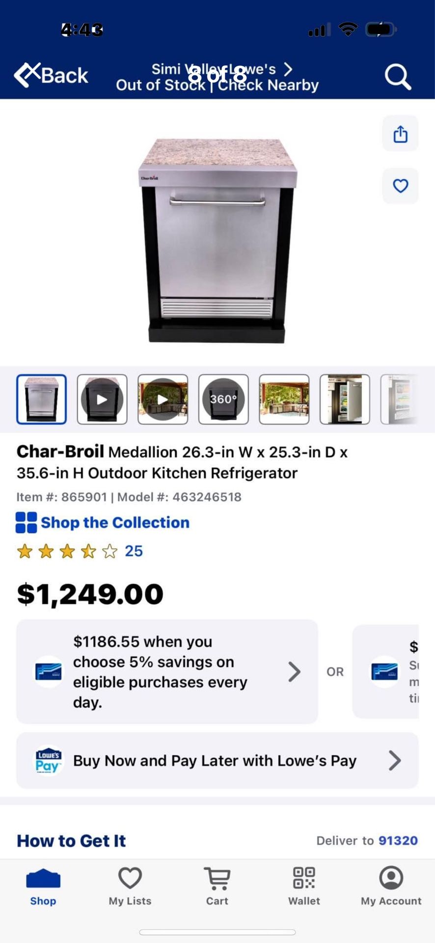NEW IN BOX CHAR BROIL MEDALLION OUTDOOR KITCHEN REFRIGERATOR
