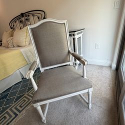 Louis XVI-style White Frame Upholstered Armchair