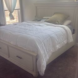 King Storage Bed Frame Headboard Mattress