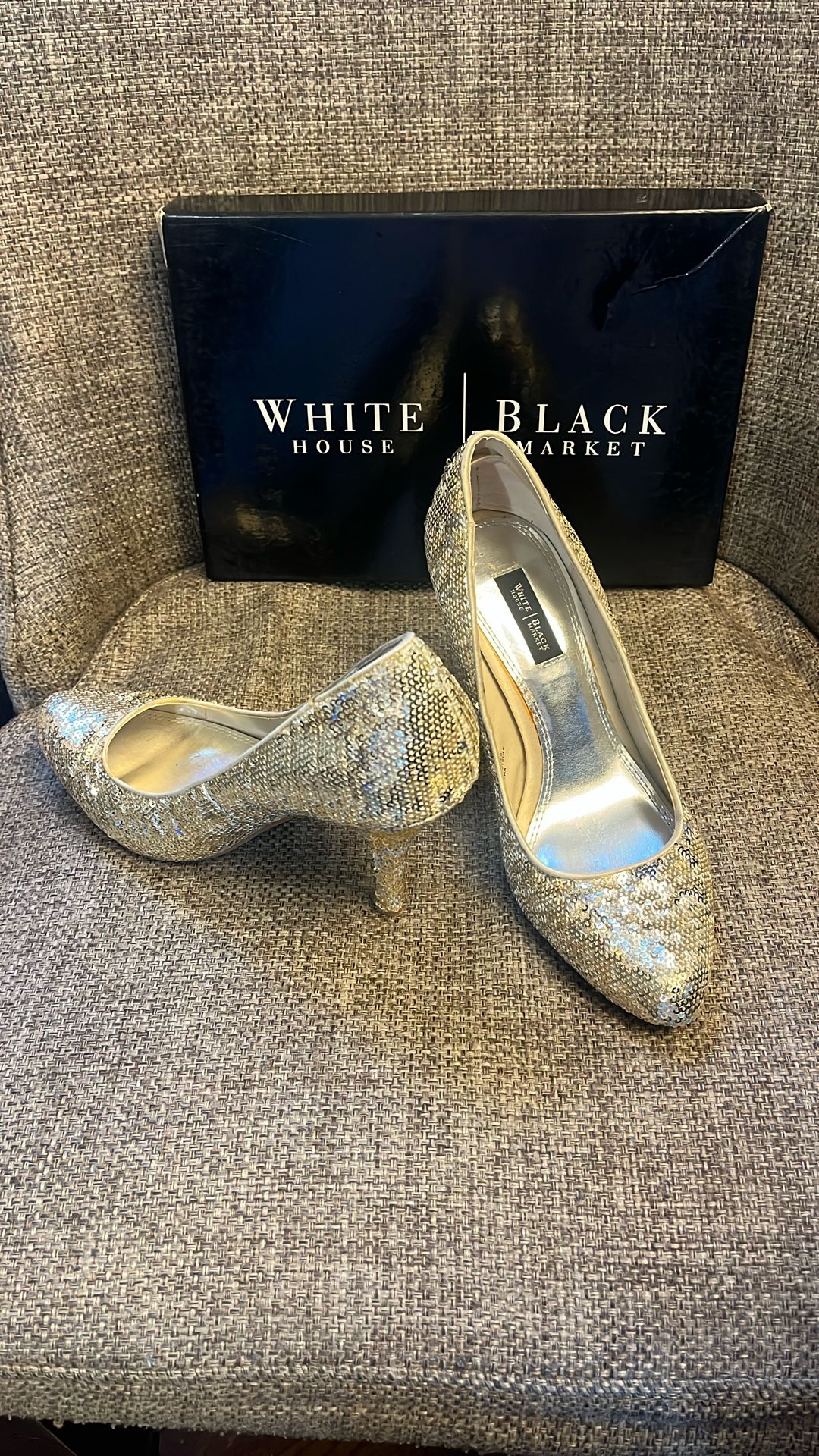WHBM Gold Heels 8.5