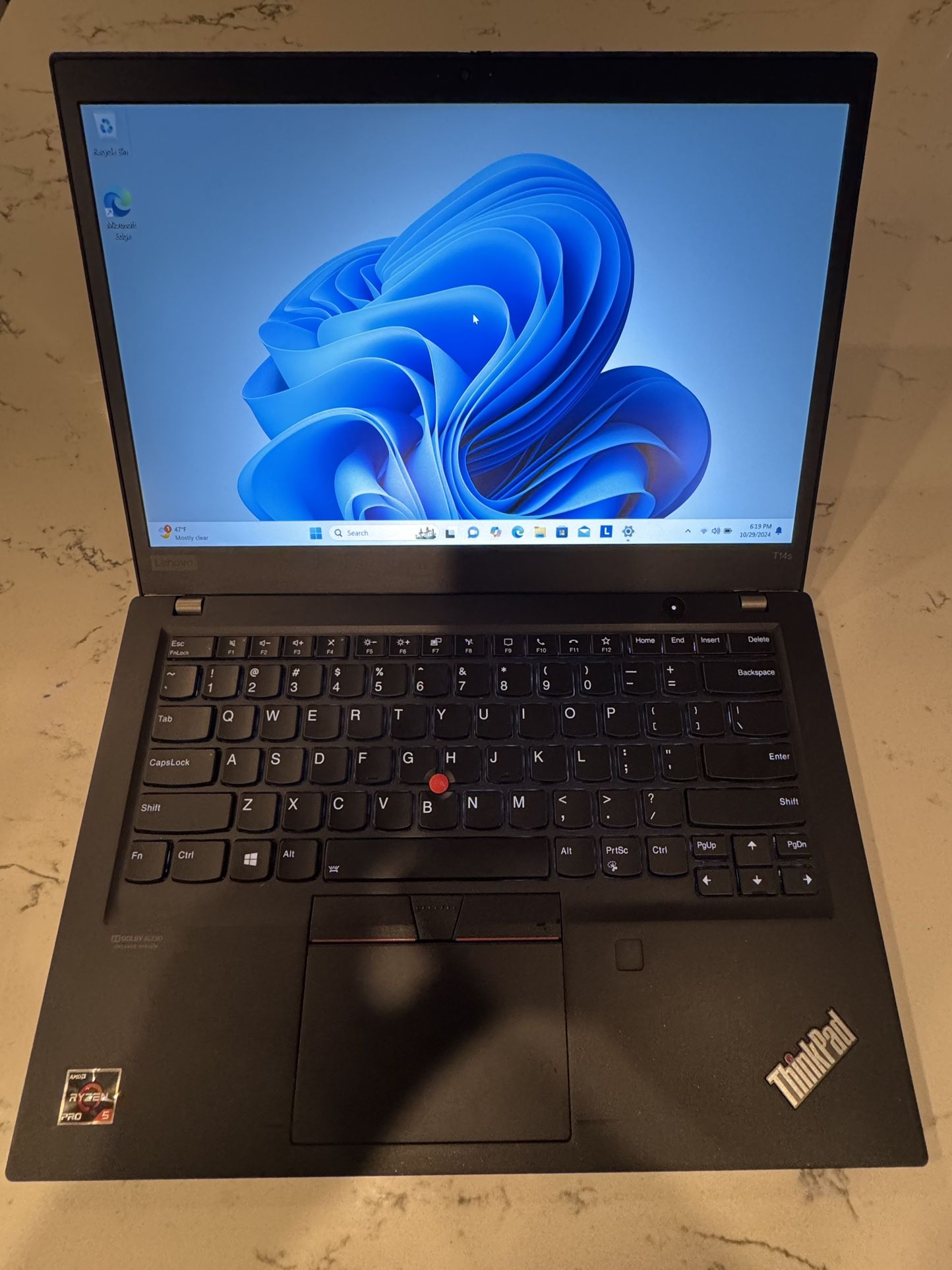 Lenovo T14S ThinkPad Laptop AMD Ryzen 5 Pro 4650U Processor Radeon Graphics 8GB of RAM 250GB PCIe solid state HDD Windows 11 Pro