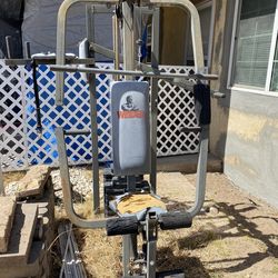 WEIDER WORKOUT GYM, STURDY, NEEDS TLC, BEEN OUTDOORS, WEATHERED,