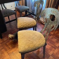 4 Metal Chairs And Metal Table Frame