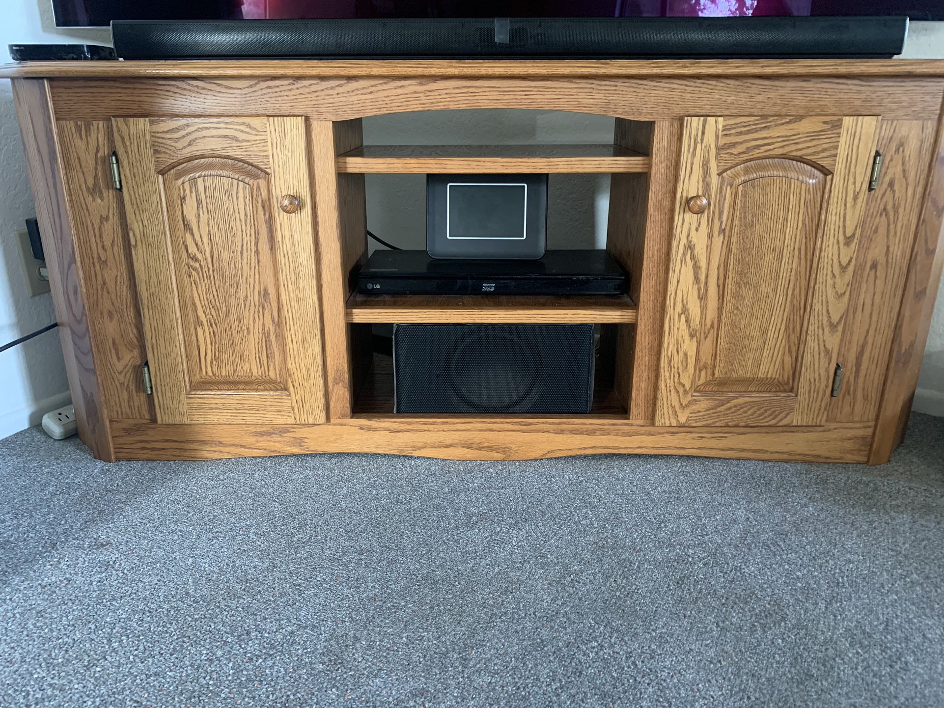 TV Stand.  Solid Oak