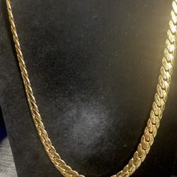 14 K Yellow Gold Cuban Chain Link 18 Inch
