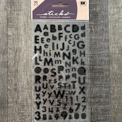 New Black Alphabet Letter Scrapbook Stickers