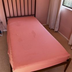 Girls Twin Bed Frame And Mattress- Gold 