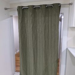Sage Green Curtains (Matching Pair) with Rods (54"x84") Great Condition Trendex Home Zania
