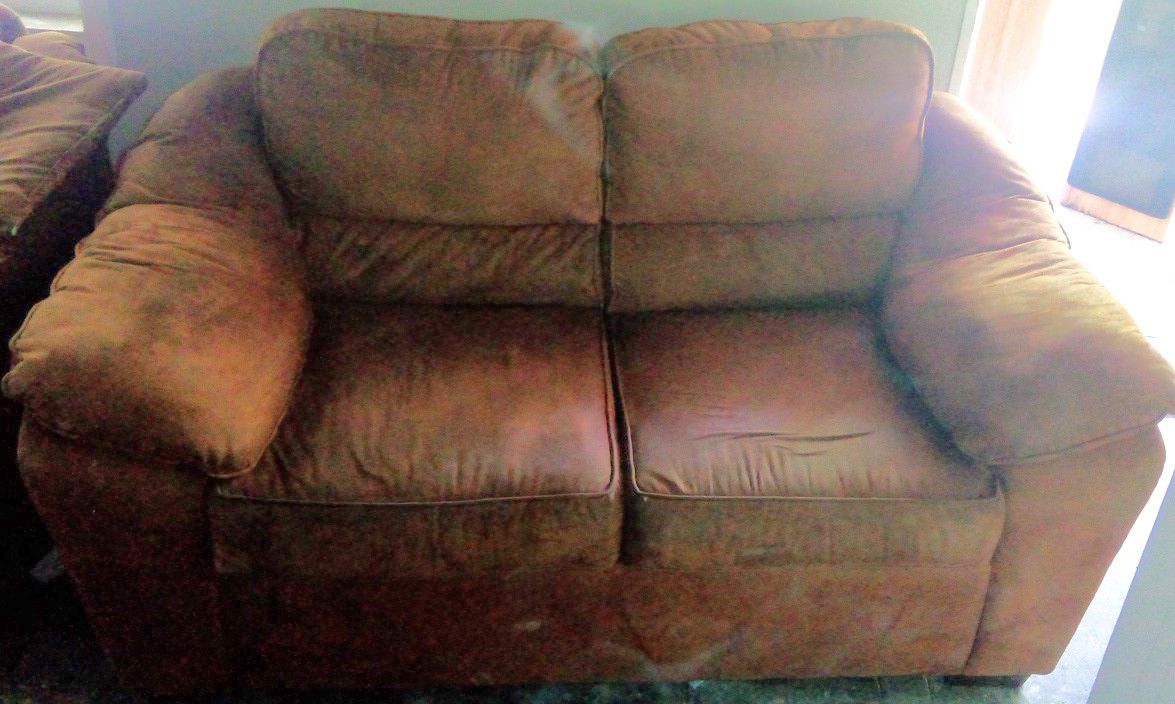 Brown Upholstery Love Seat