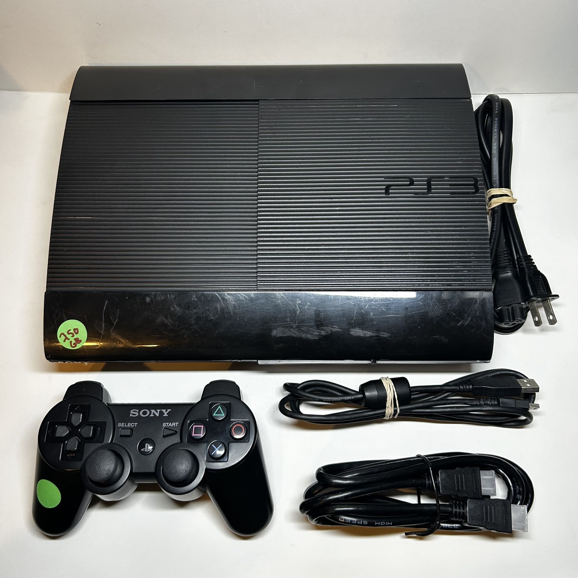 Sony PlayStation 3 PS3 Super Slim Black Console 250GB, TESTED & WORKING!