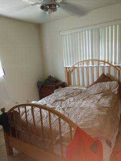 Full size bed with 2 large storage drawers