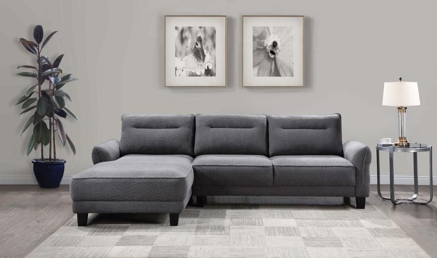New Sectional Boucle Grey