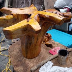 Hand Made Coffee Table Or Back Yard Glass Top