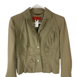 LES COPAINS jacket pleated detail button closure Size 42/8 