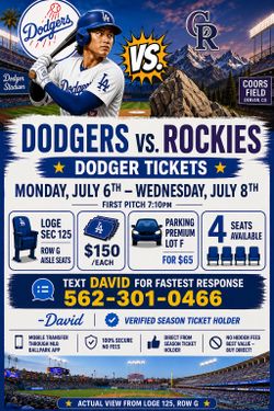 Dodgers Tickets vs Rockies