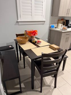 Dining Table + 4 Chairs + 2 Benches
